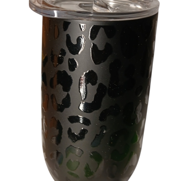 LuLaRoe Black On Black Leopard 18 Oz. tumbler - Picture 2 of 3
